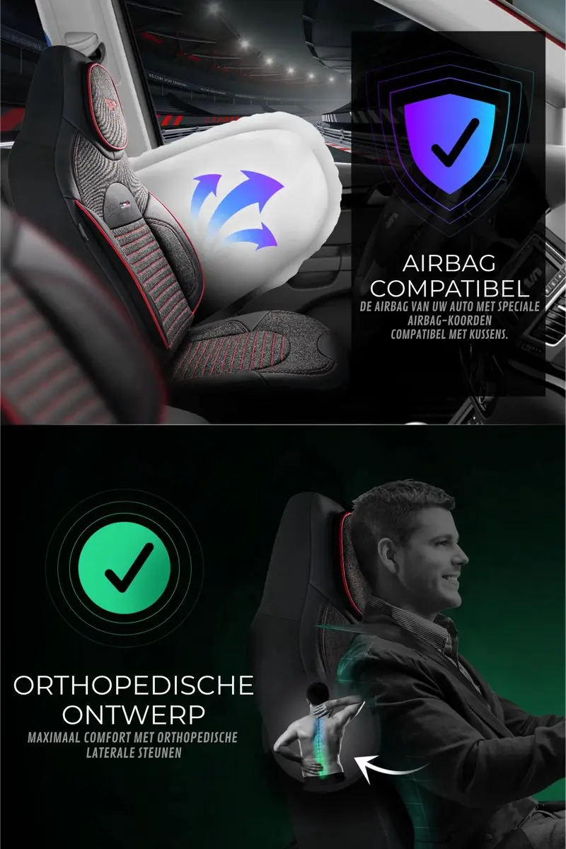 Panda Autostoelhoezen Audi Quattro 1980-1991 - Enzo Rood