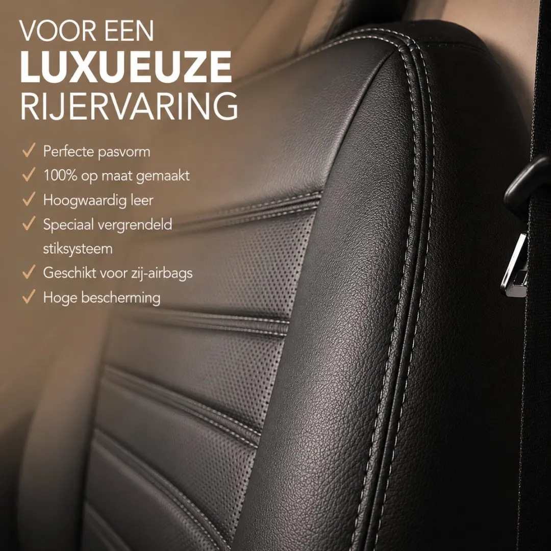 Panda Stoelhoezen Renault Trafic Leder - Zwart