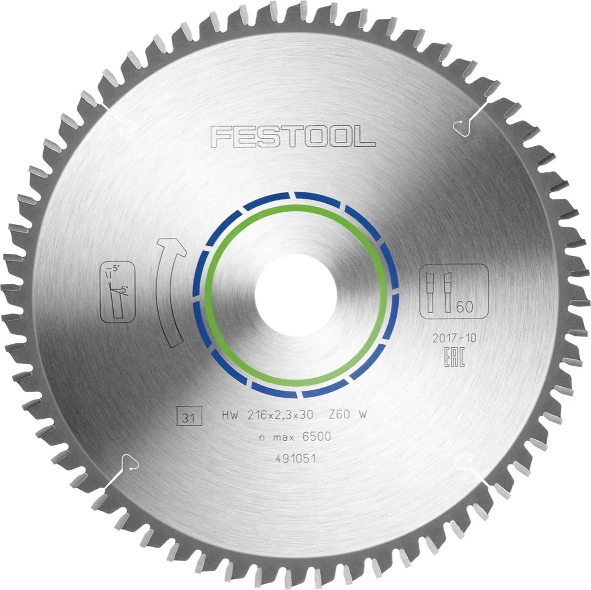 Festool Cirkelzaagblad 491051 - Ø218mm 60T Metaal