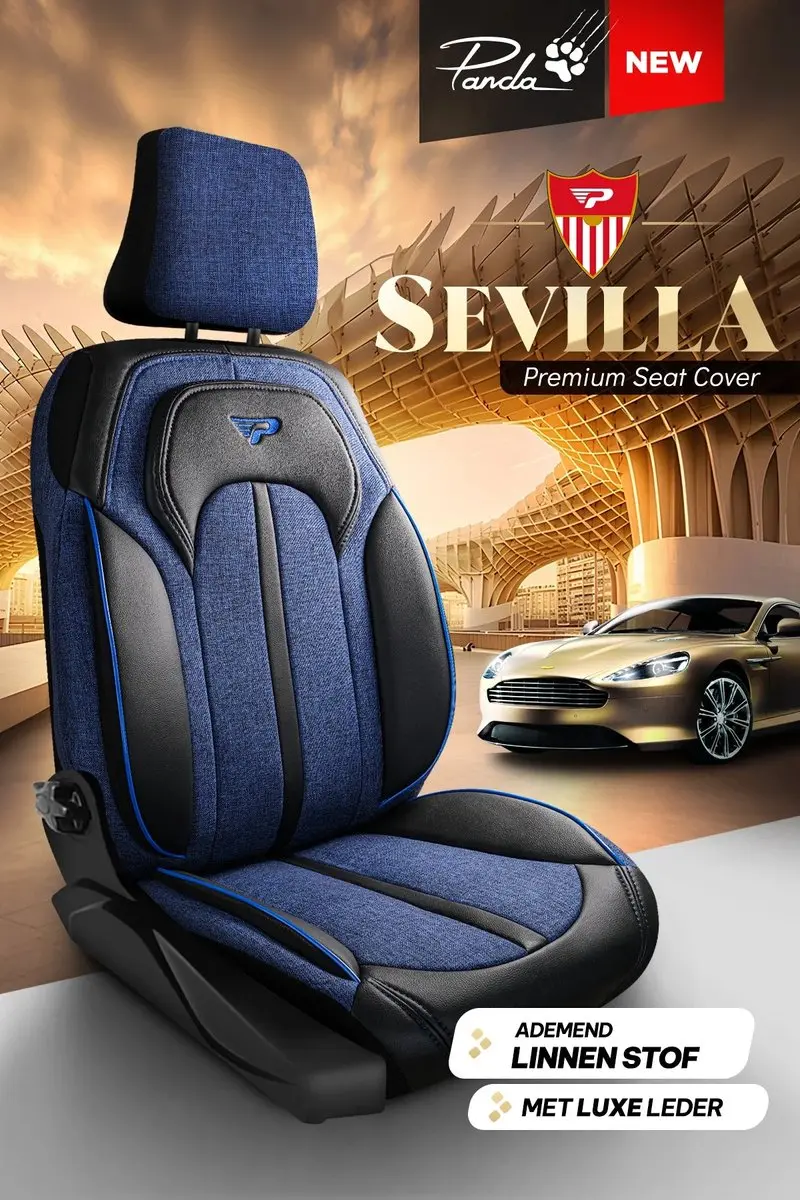 Panda Stoelhoezen Mercedes SL 2001-2008 Sevilla Blauw