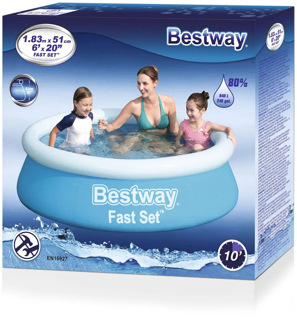 Bestway Fast Set Zwembad 183cm - Blauw