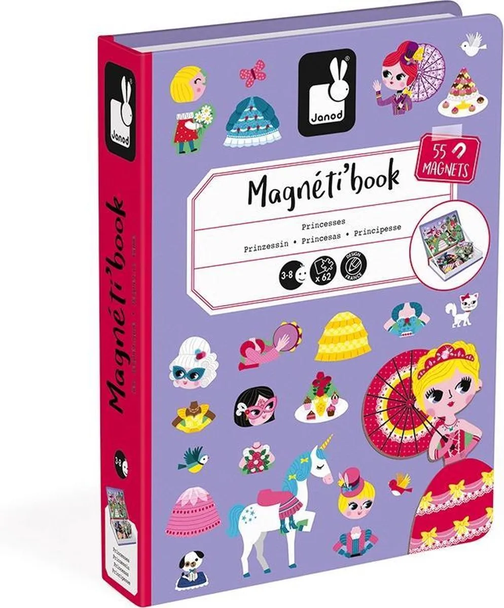 Janod Magnetibook Prinsessen 02725 - 55 Magneten
