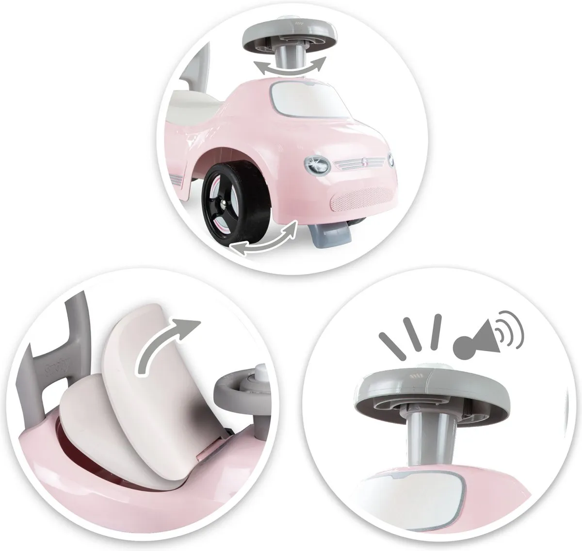 Smoby Ride-On Auto 7600720542 - Roze - afbeelding 6 van 6