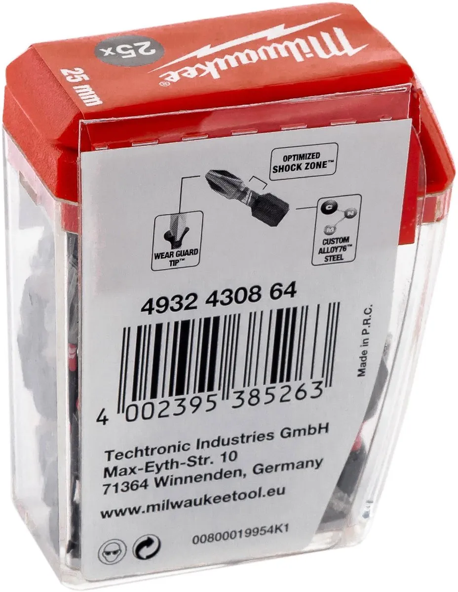 Milwaukee Shockwave Gen II PZ2 25mm - 25 Stuks - afbeelding 3 van 6