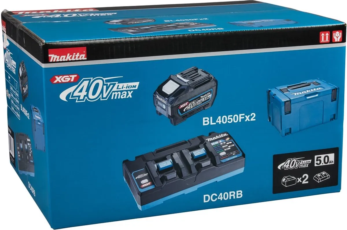 Makita XGT DC40RB Starterset 2xBL4050F - 2x 5.0Ah Accu