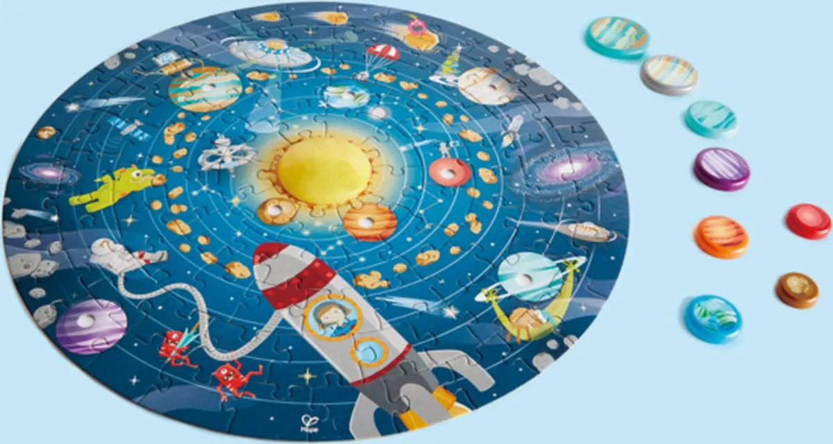 Hape Zonnestelsel Puzzel 93 Stuks - Veelkleurig