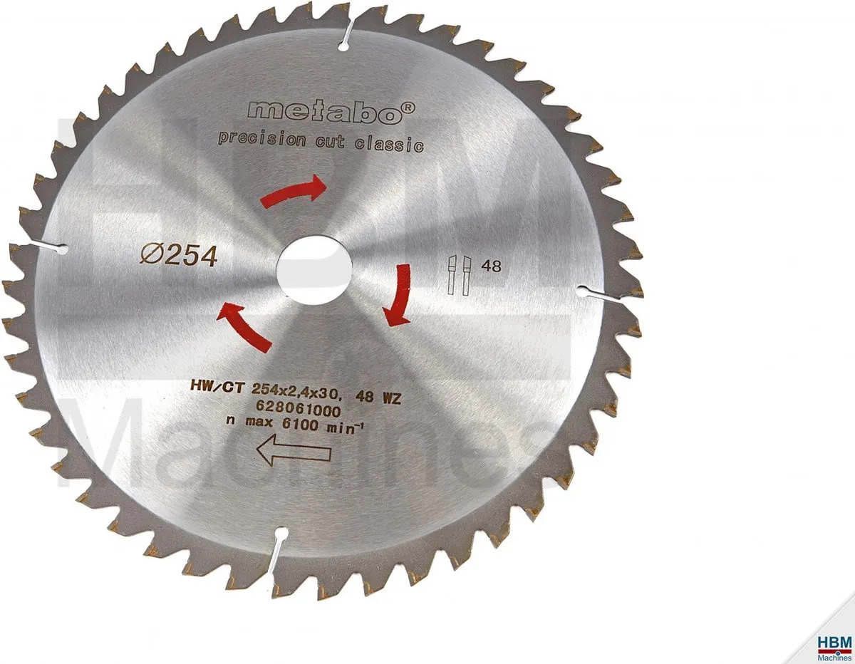 Metabo Classic 628061000 Cirkelzaagblad 254mm - 48 Tanden