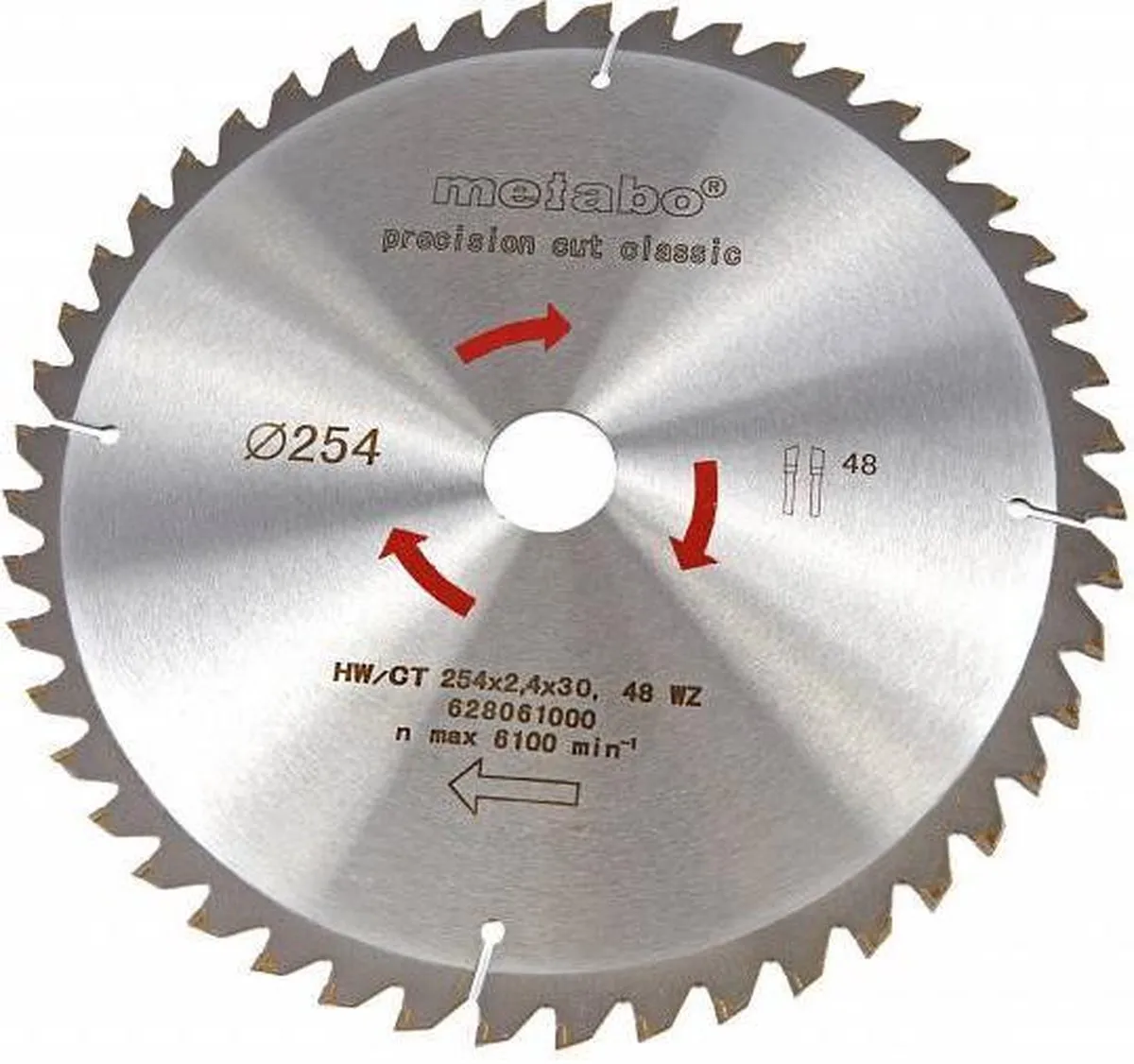 Metabo Classic 628061000 Cirkelzaagblad 254mm - 48 Tanden
