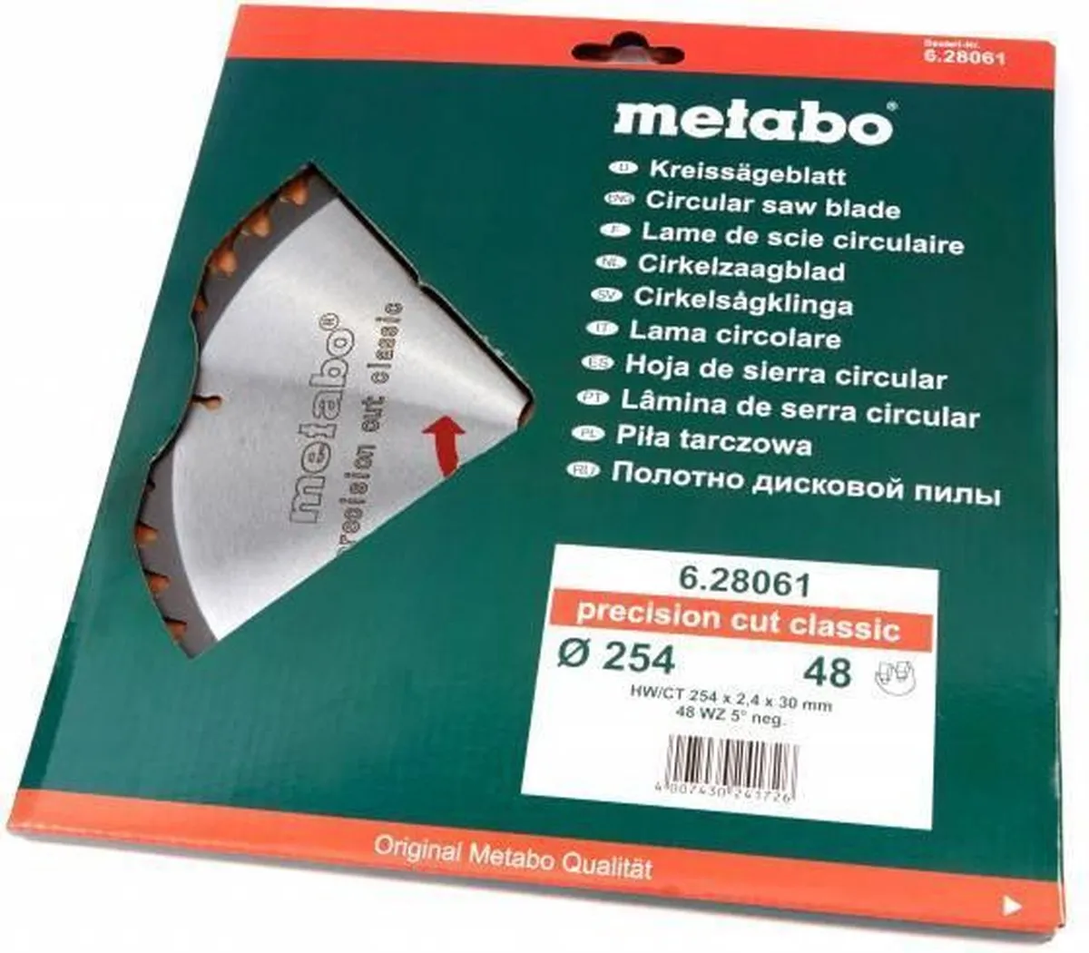 Metabo Classic 628061000 Cirkelzaagblad 254mm - 48 Tanden - afbeelding 6 van 6