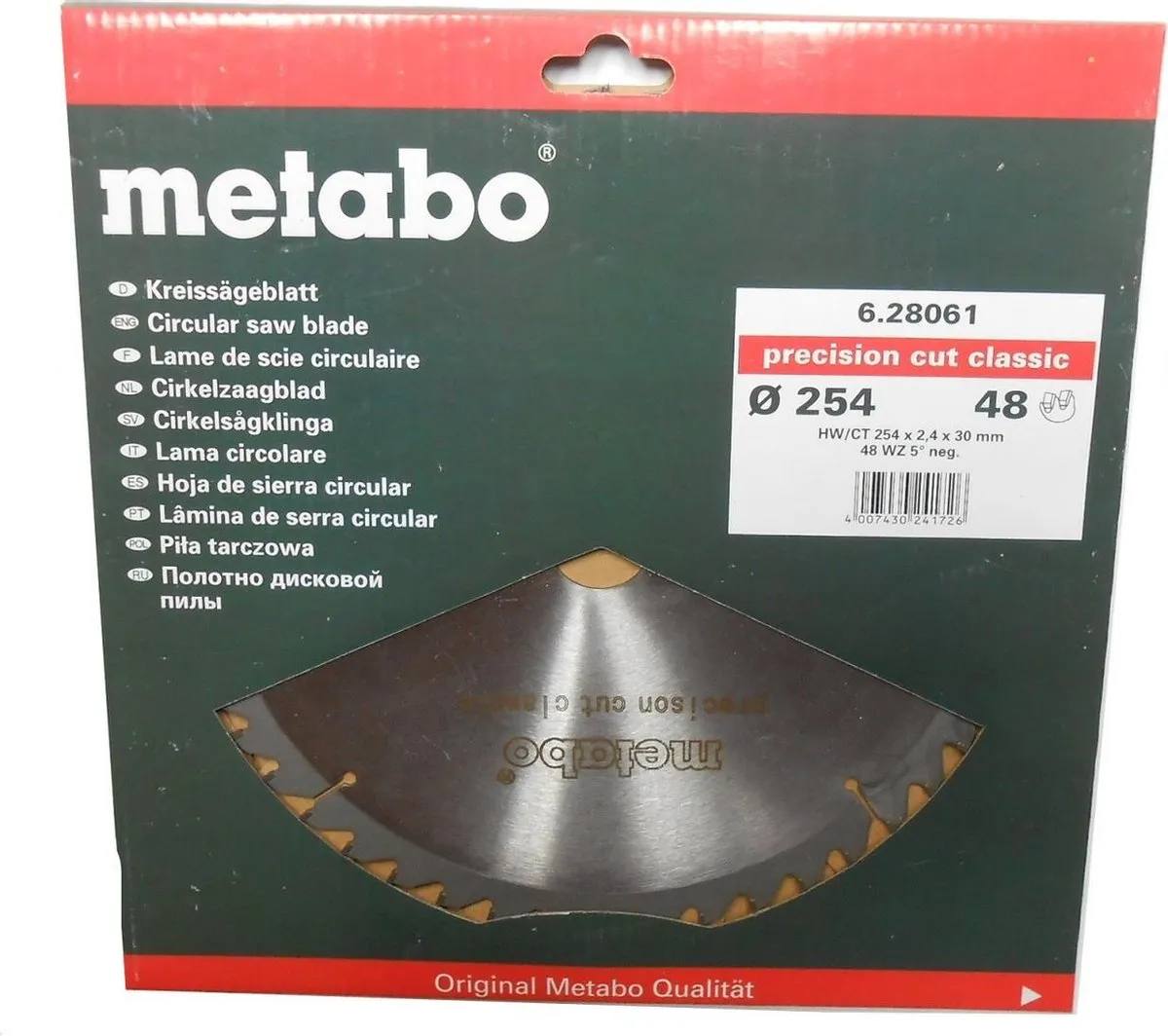 Metabo Classic 628061000 Cirkelzaagblad 254mm - 48 Tanden
