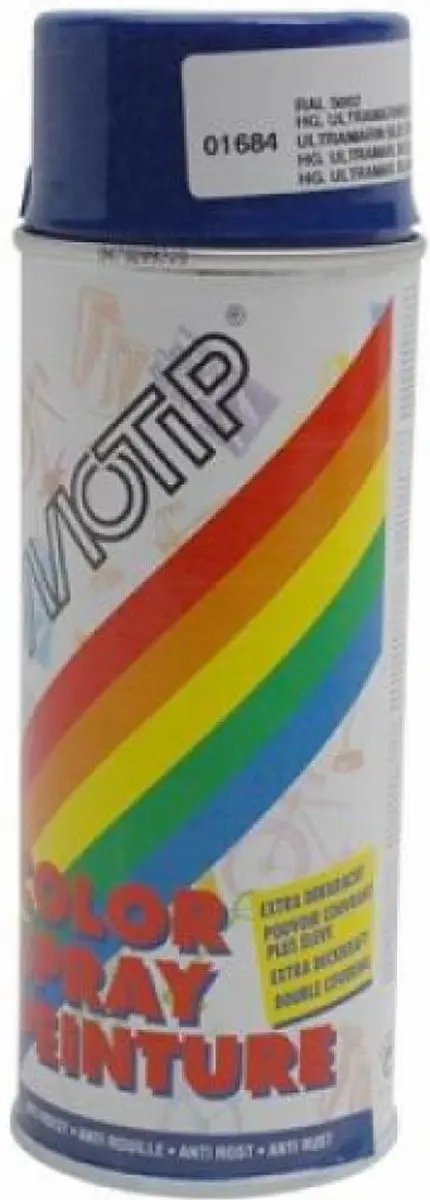 Motip Deco Spuitbus Hoogglans Ral 5002 - 0.40L - Ultramarijnblauw