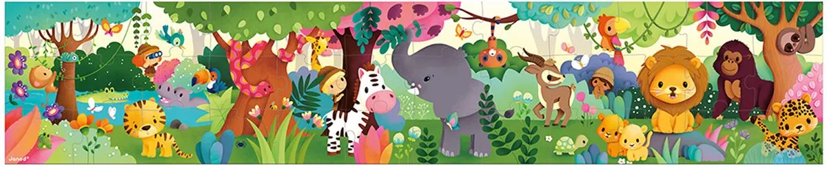 Janod Wilde Dieren Puzzel 36 Stuks - Puzzelkoffer - afbeelding 6 van 6
