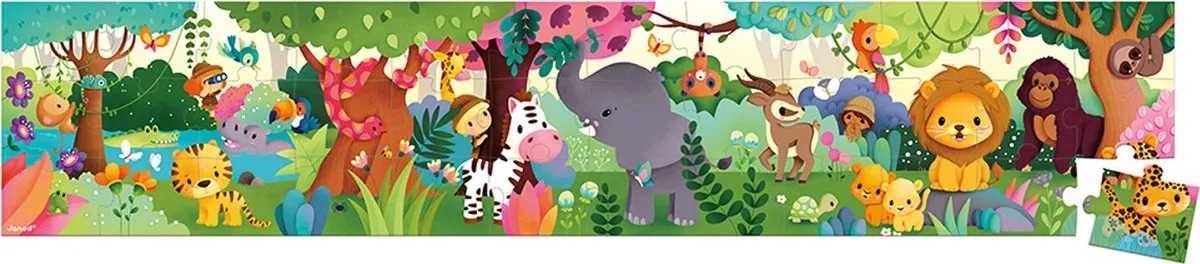 Janod Wilde Dieren Puzzel 36 Stuks - Puzzelkoffer