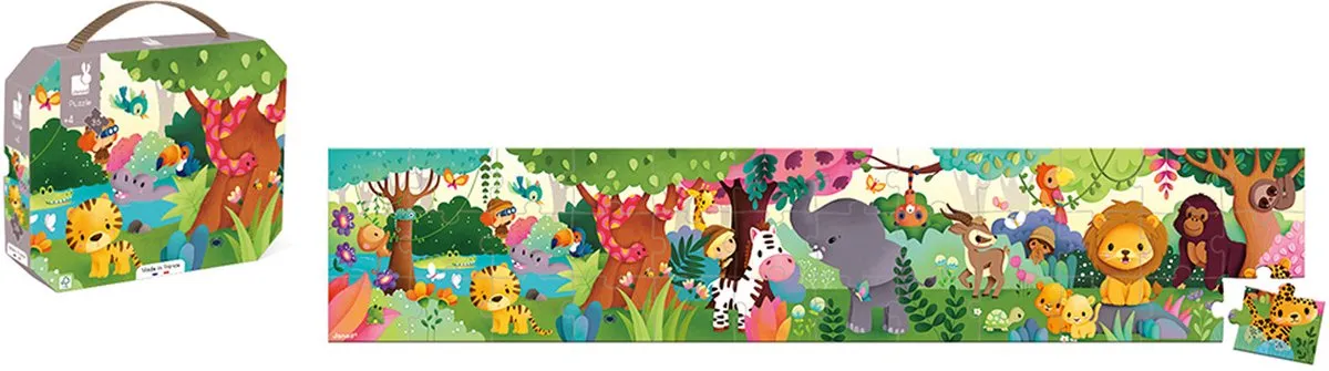 Janod Wilde Dieren Puzzel 36 Stuks - Puzzelkoffer
