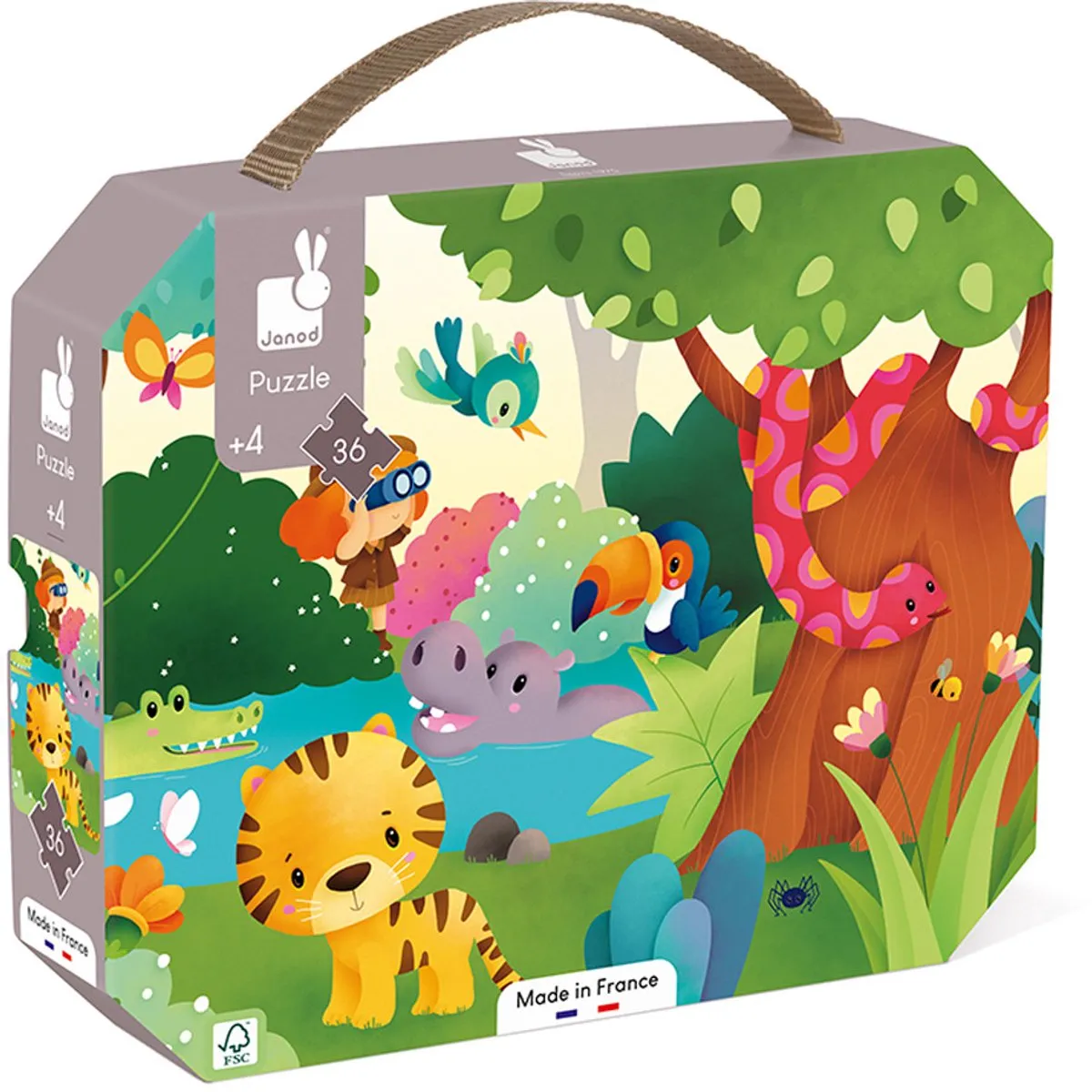 Janod Wilde Dieren Puzzel 36 Stuks