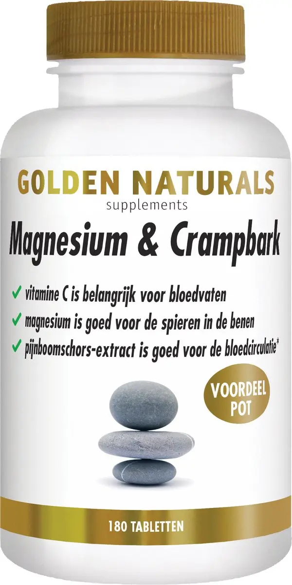 Golden Naturals Magnesium & Crampbark 180 Tabletten
