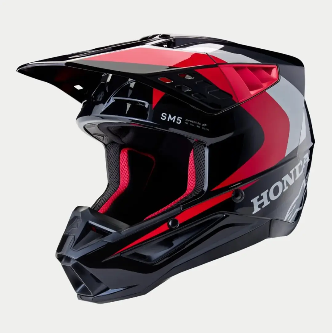 Alpinestars Honda S-M5 Helm ECE 22.06 - XXL - Zwart/Rood
