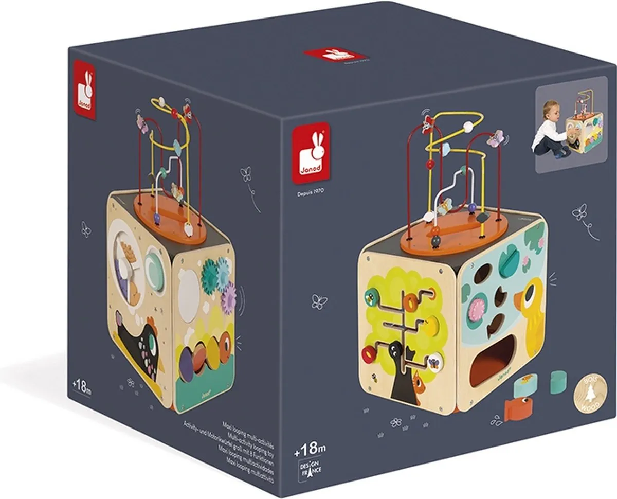 Janod Looping Houten Activiteitenkubus - 18+ Maanden - afbeelding 6 van 6