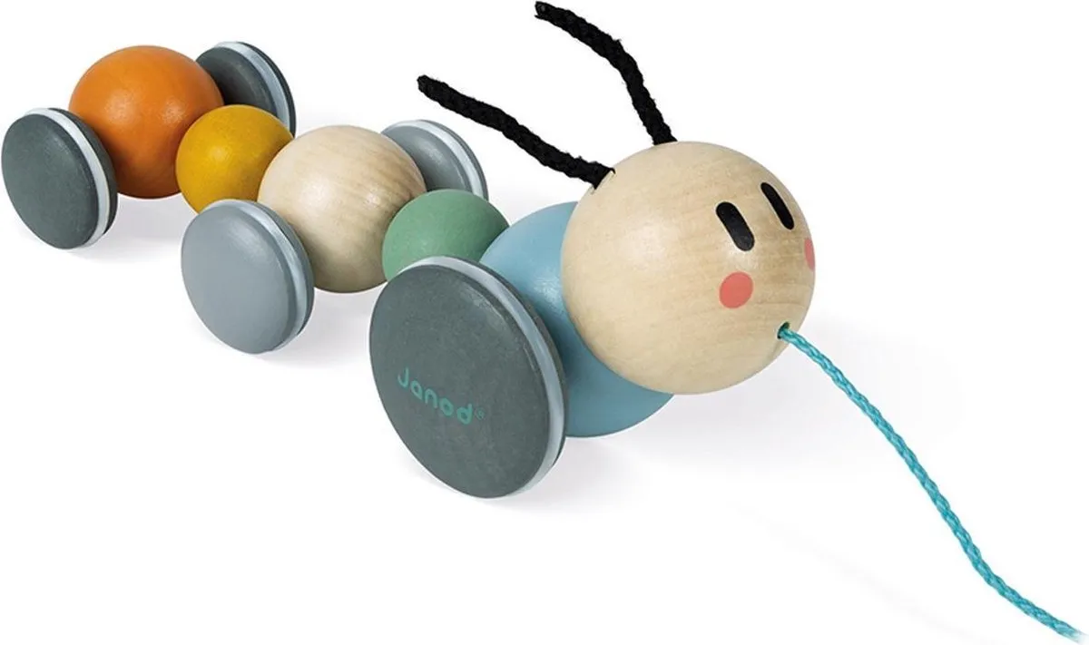 Janod Sweet Cocoon Houten Trekfiguur Rups