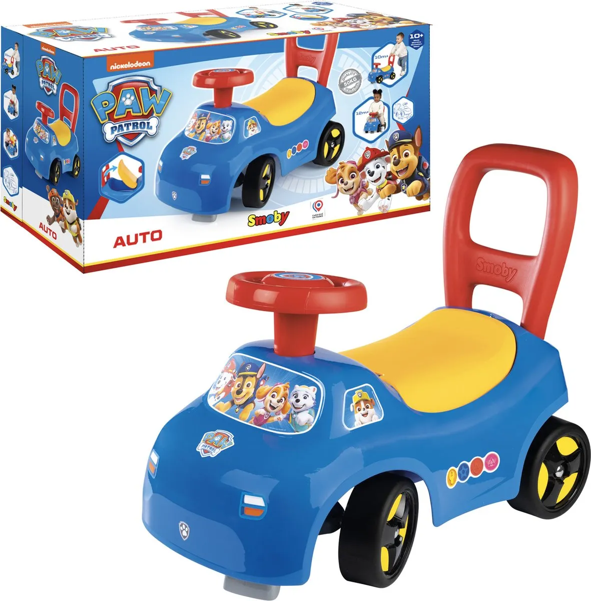 Smoby Nickelodeon Paw Patrol Loopauto 7600720547 - Blauw/Rood/Geel