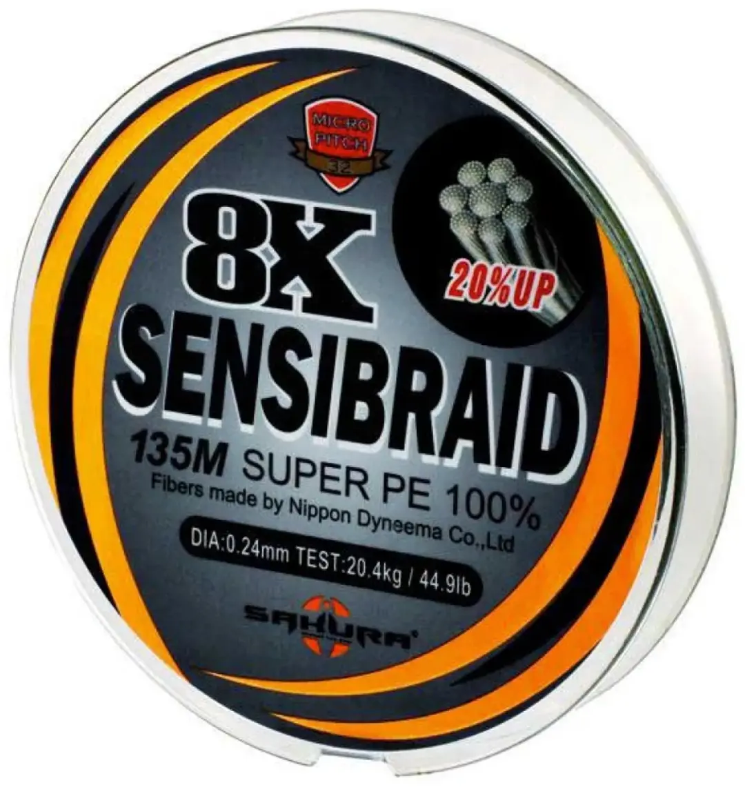 Sakura Sensibraid 8x Gevlochten Vislijn 135m - Rood - 0,080mm - afbeelding 6 van 6