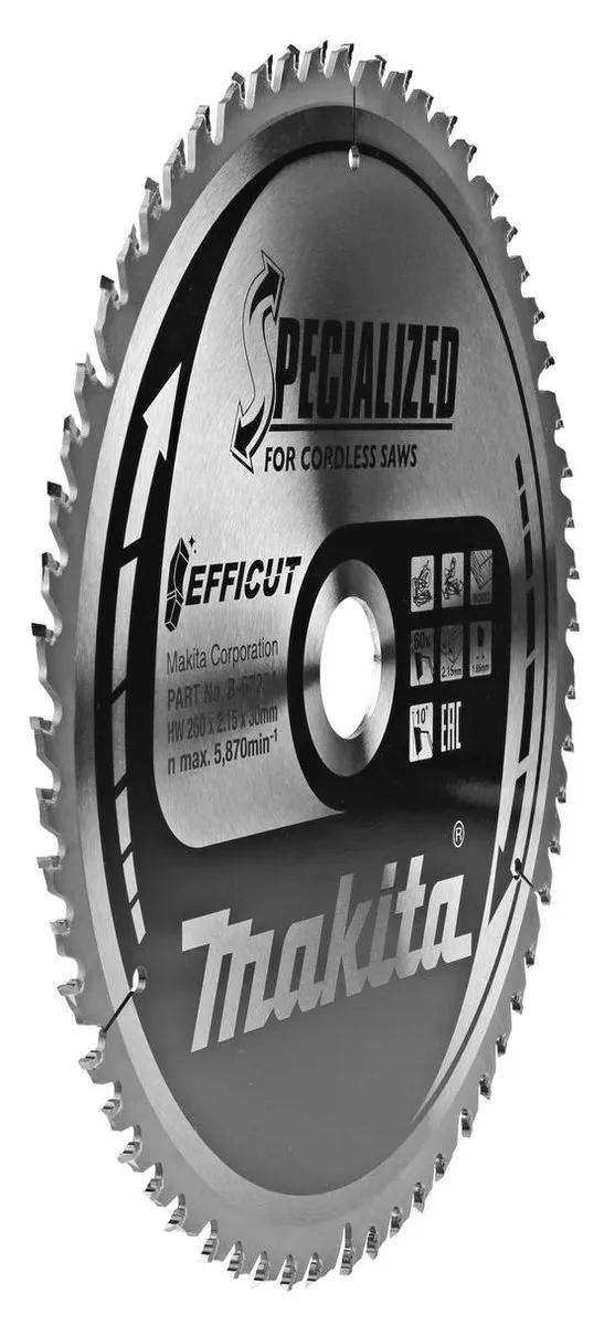 Makita Efficut B-67234 Afkortzaagblad Hout 260mm 60T