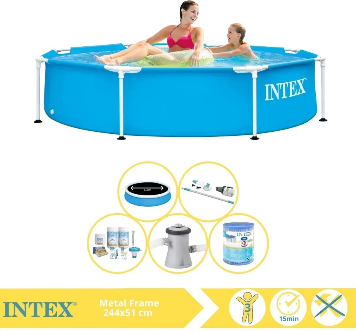 Intex Metal Frame Zwembad 244x51cm