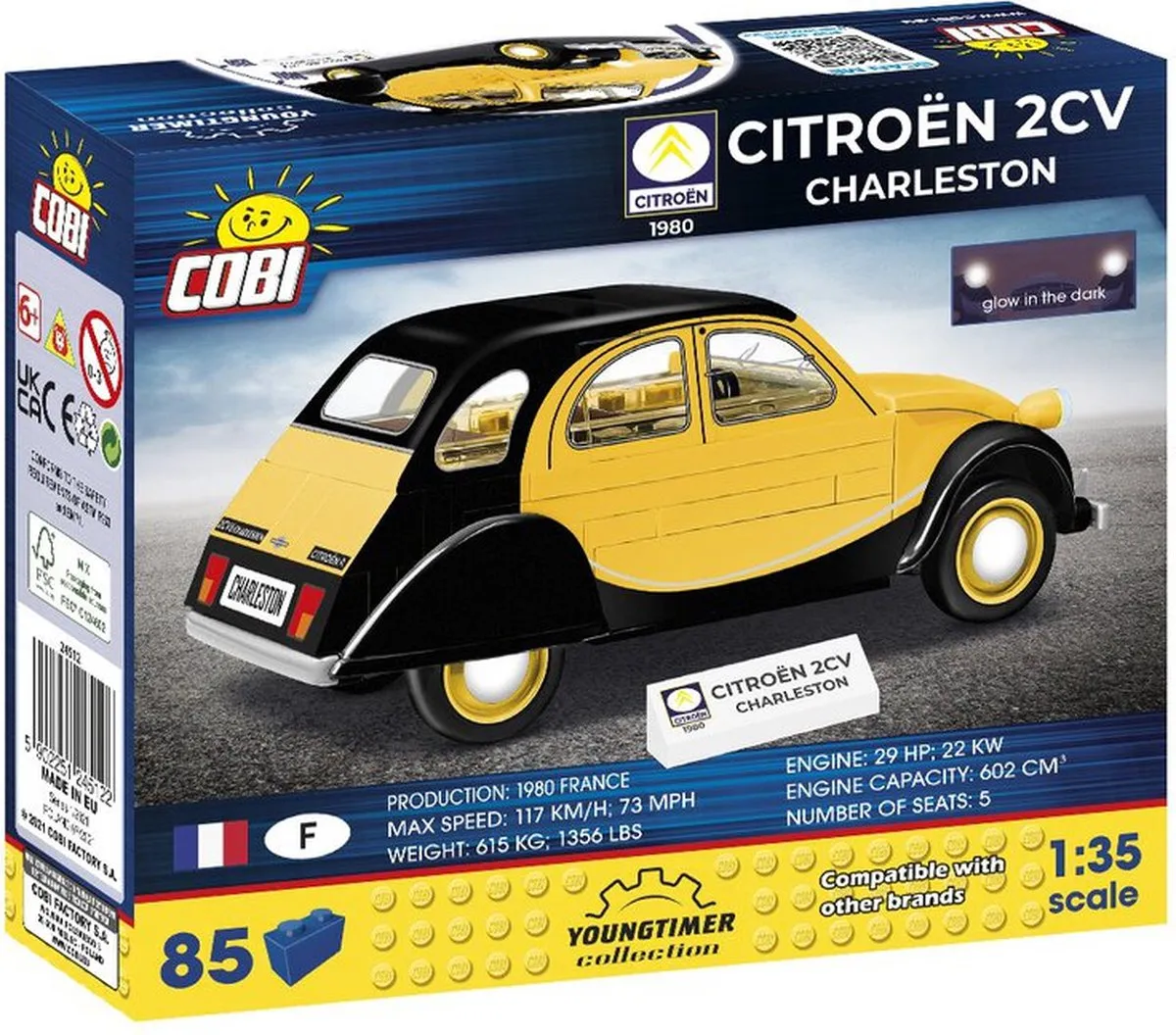 Cobi Citroën 2CV Charleston 84 KL COBI-24512 - 85 Onderdelen - Meerkleurig
