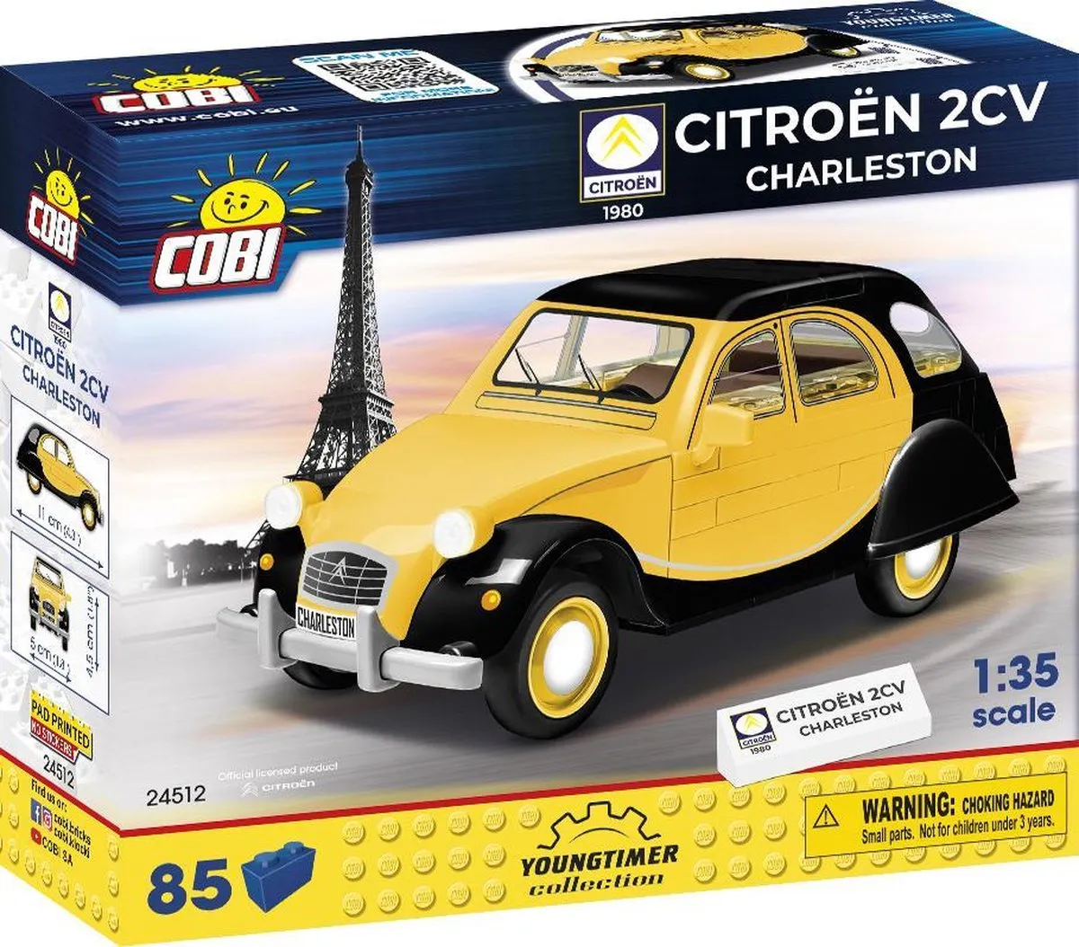 Cobi Citroën 2CV Charleston 84 KL COBI-24512 - 85 Onderdelen - Meerkleurig