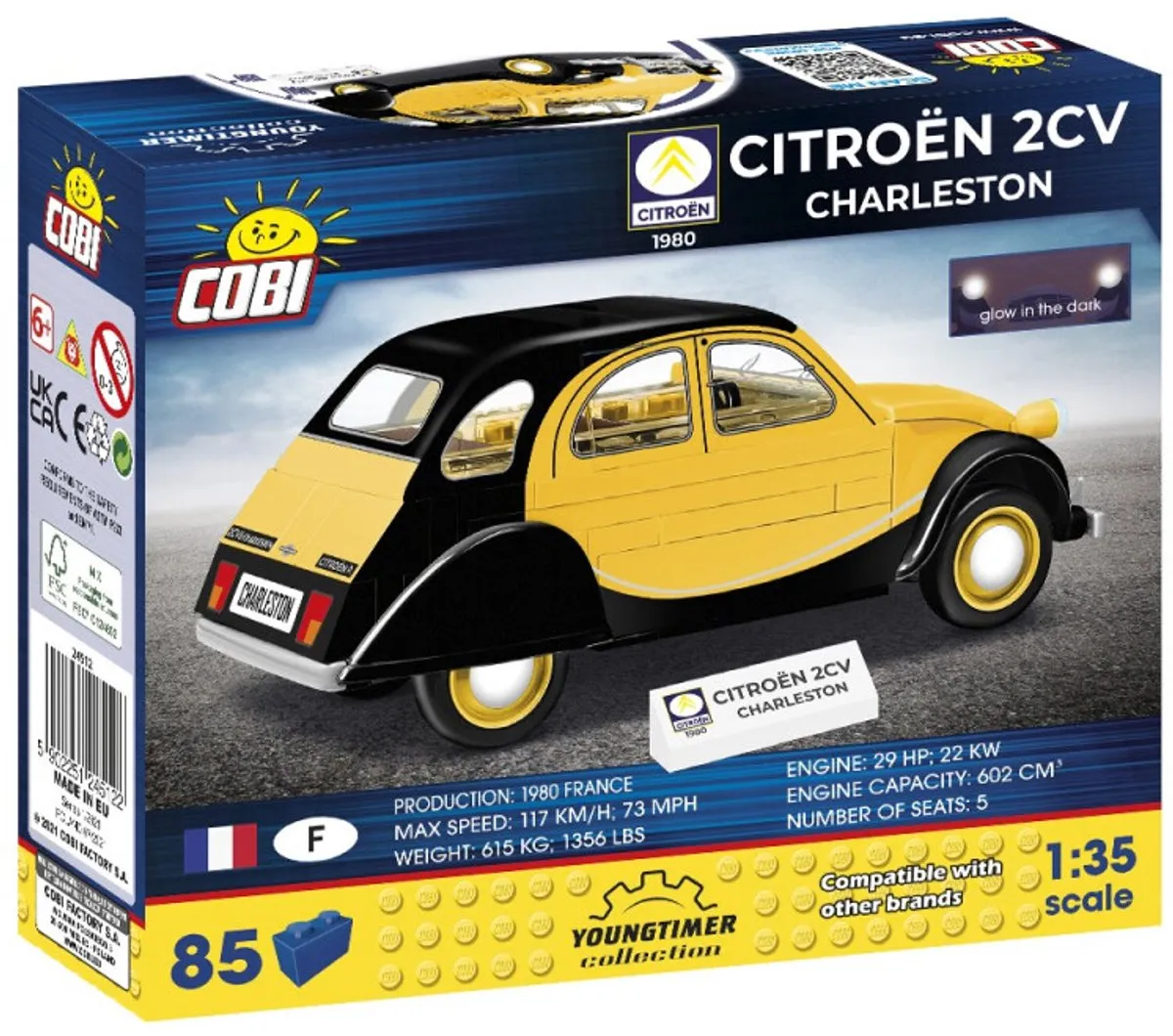 Cobi Citroën 2CV Charleston 84 KL COBI-24512 - 85 Onderdelen - Meerkleurig