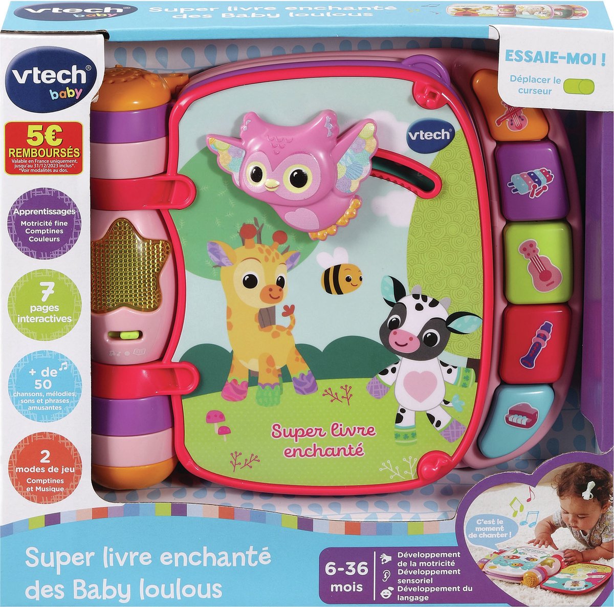 Interactief kinderboek Vtech Baby Super Enchanted Book of Baby Kitties Roze Multicolour