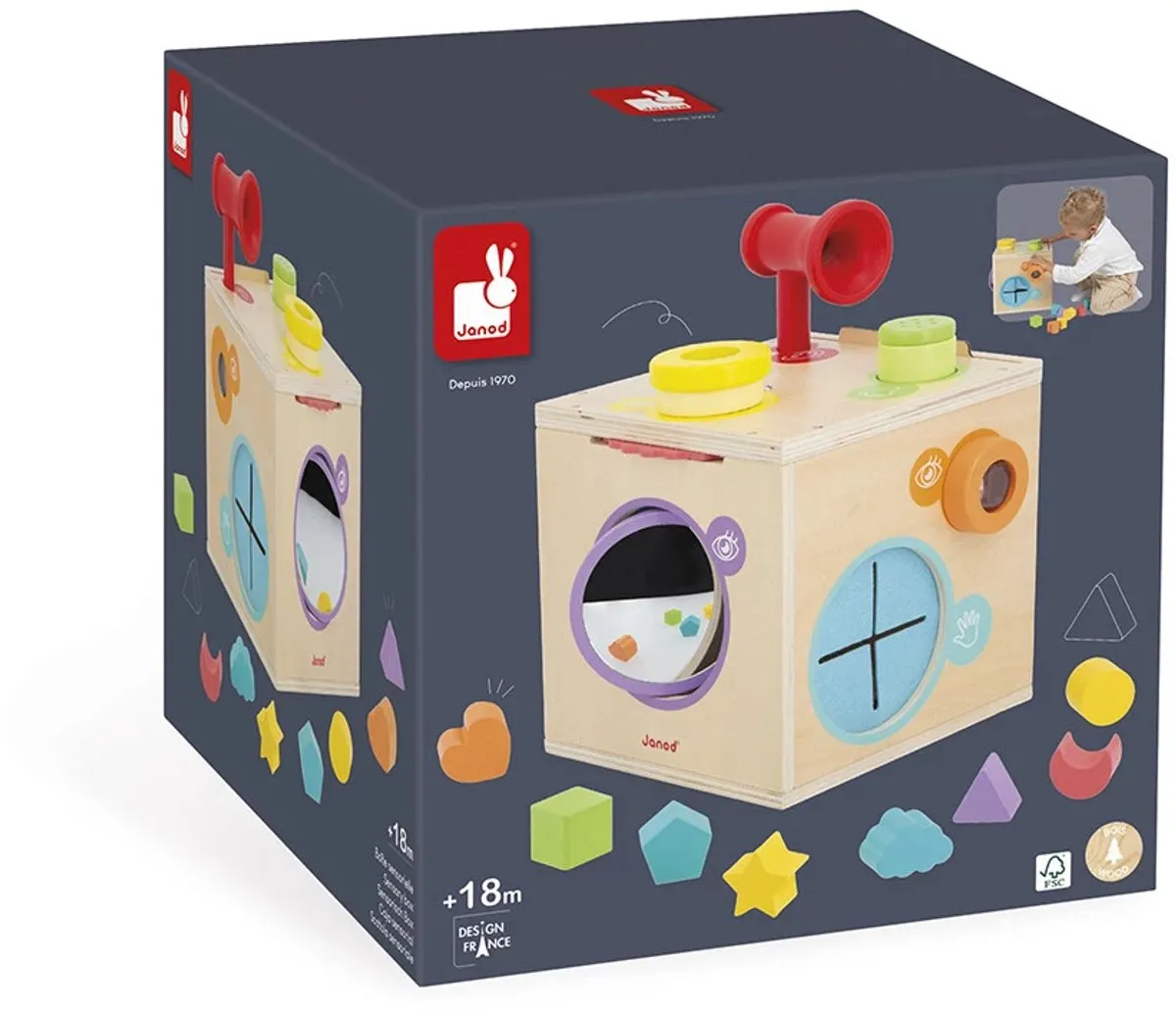 Janod Sensorisch Spel Sensory Box - 12 Accessoires - Vanaf 18 Maanden