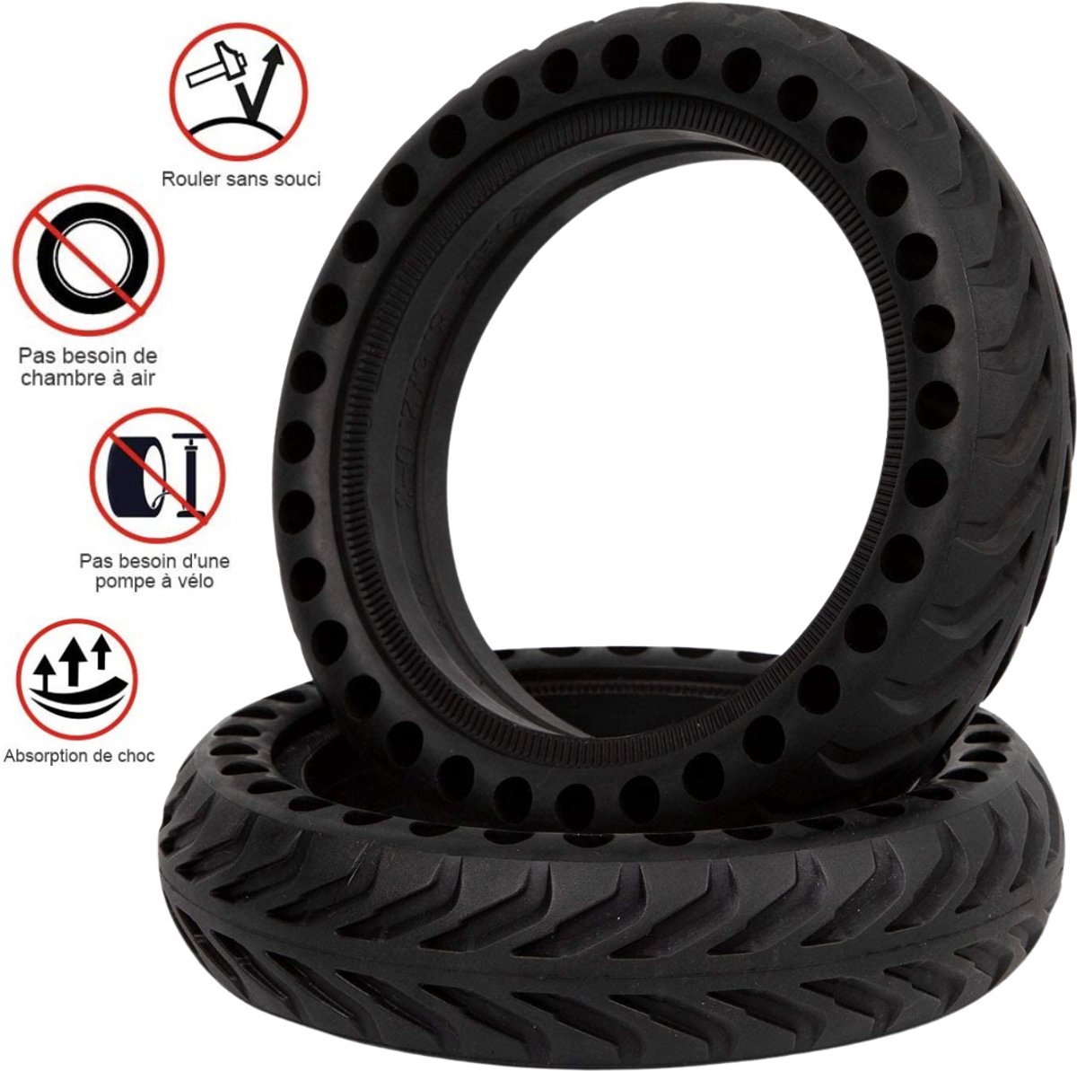 Lekvrije band geschikt voor Xiaomi M365 M365 PRO Essential Wispeed T855 T850 scooter - 8,5 inch voor- en achterwiel [2 stucks]