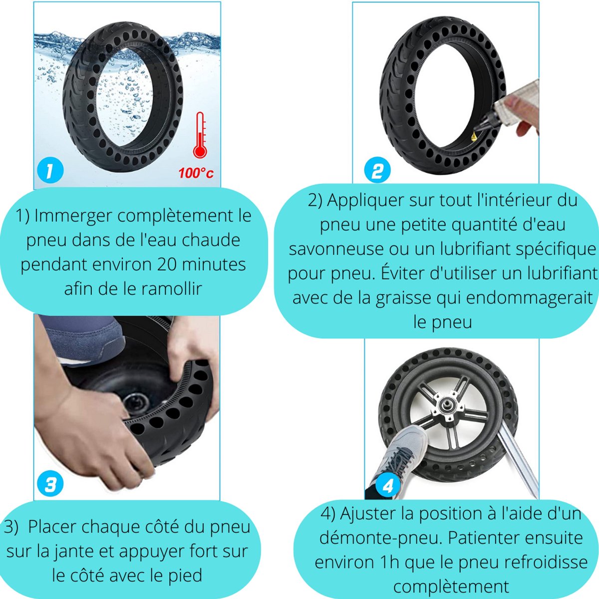 Lekvrije band geschikt voor Xiaomi M365 M365 PRO Essential Wispeed T855 T850 scooter - 8,5 inch voor- en achterwiel [2 stucks]