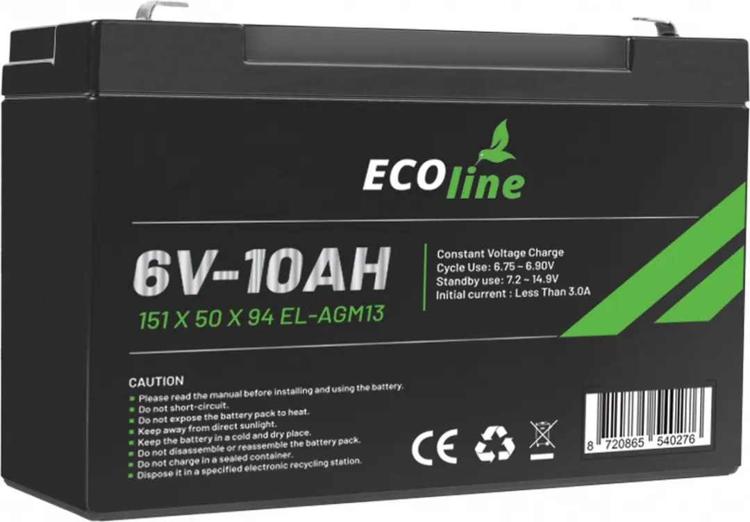 Ecoline AGM 6V 10Ah Deep Cycle Accu