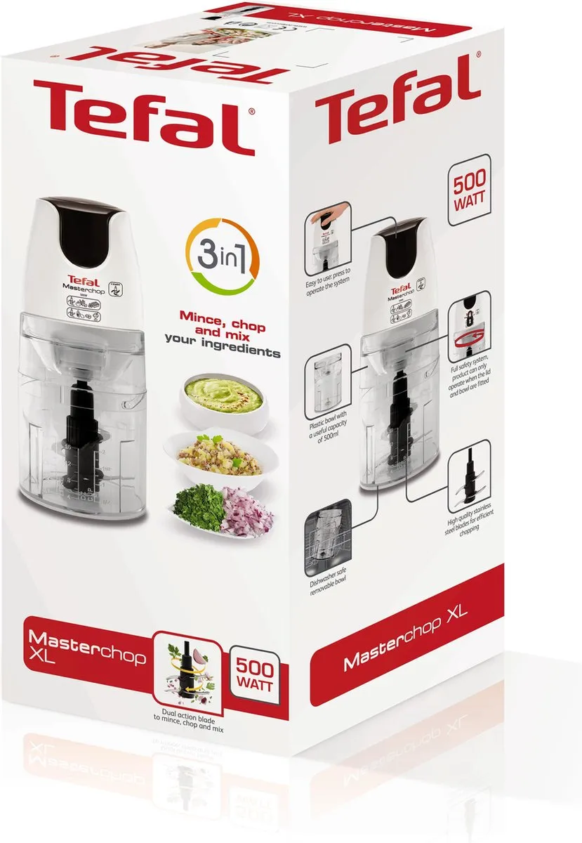 Tefal Masterchop MB450B Hakapparaat 500W - Wit - afbeelding 6 van 6