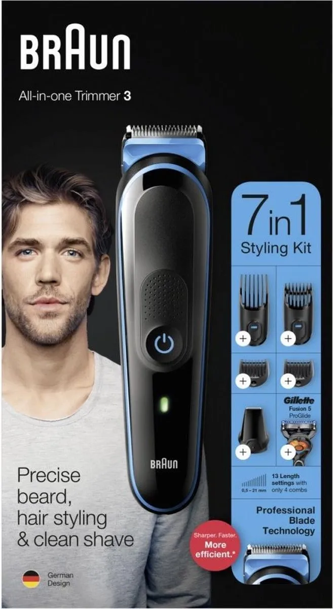 Braun MGK3245 7-in-1 Trimmer - Zwart/Blauw