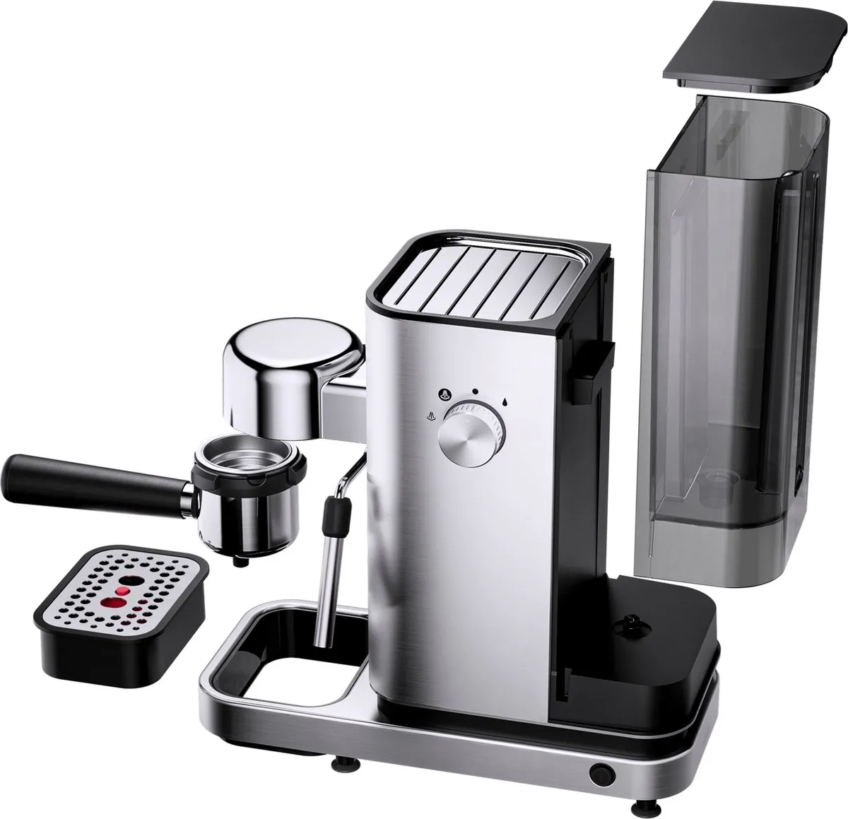 WMF Lono - Pistonmachine - RVS - 15 Bar - Melkopschuimer - Compact Design