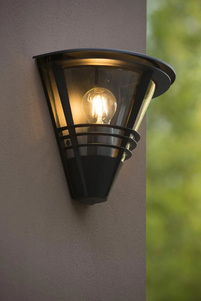 Lucide LIVIA Wandlamp E27 IP44 - Zwart