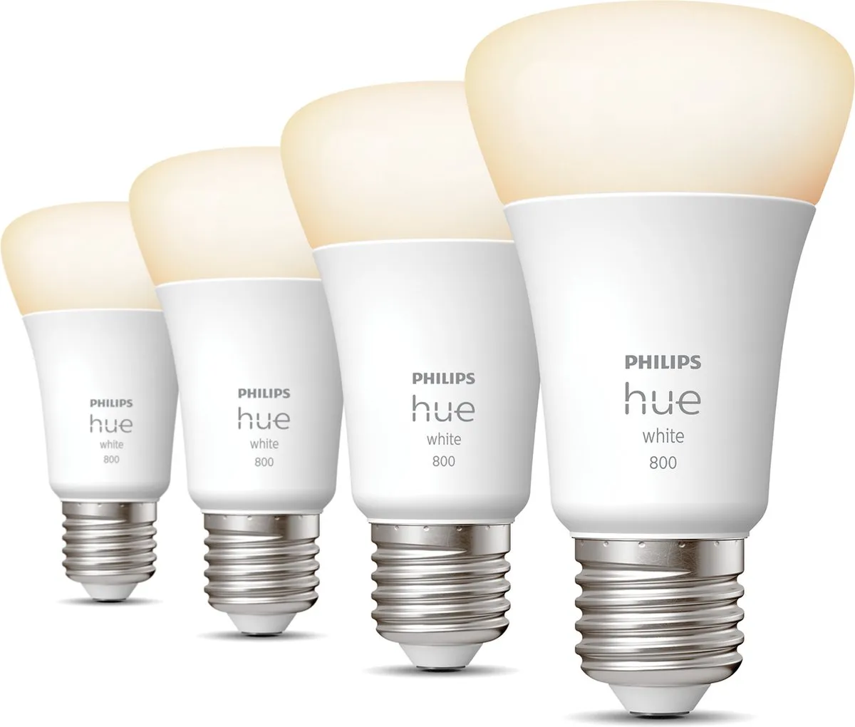 Philips Hue E27 Warmwit Mat - 4 Stuks - 800lm
