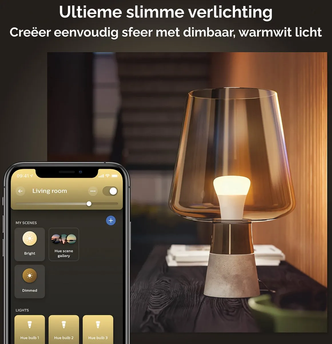Philips Hue E27 Warmwit Mat - 4 Stuks - 800lm