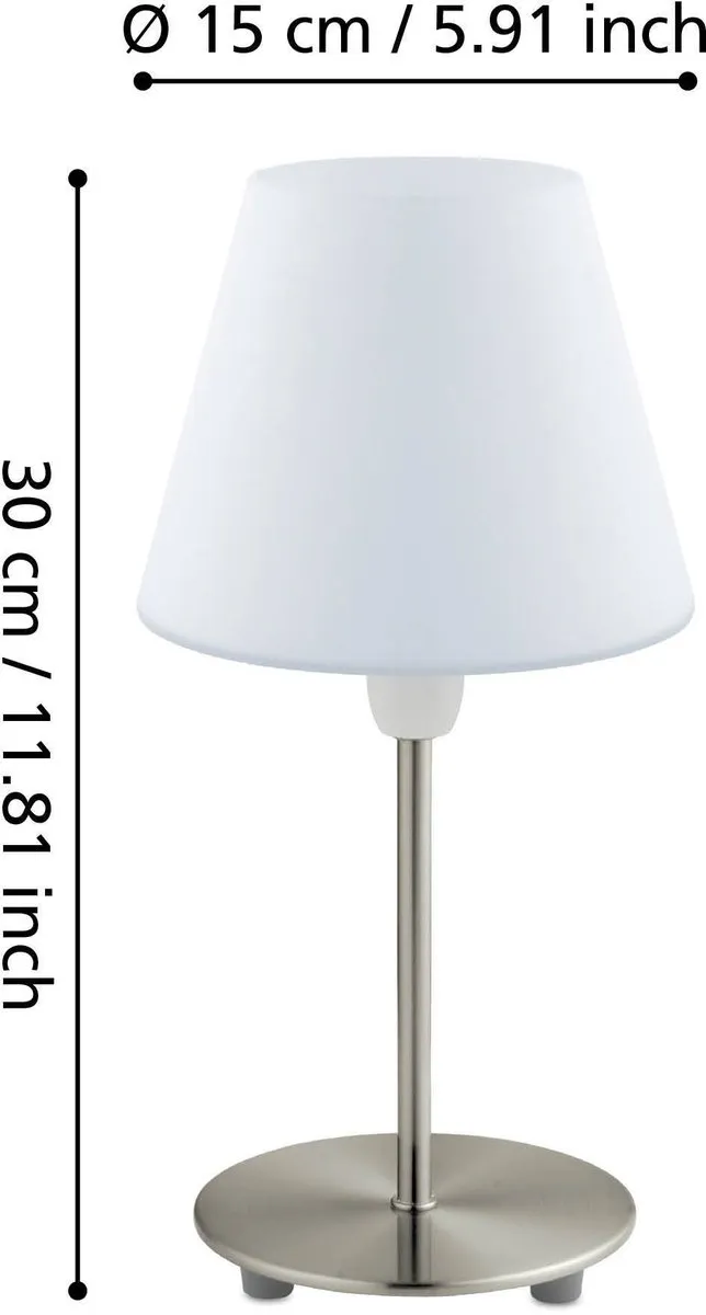 Eglo Damasco 1 Tafellamp - Nikkel-Mat - Wit - afbeelding 6 van 6