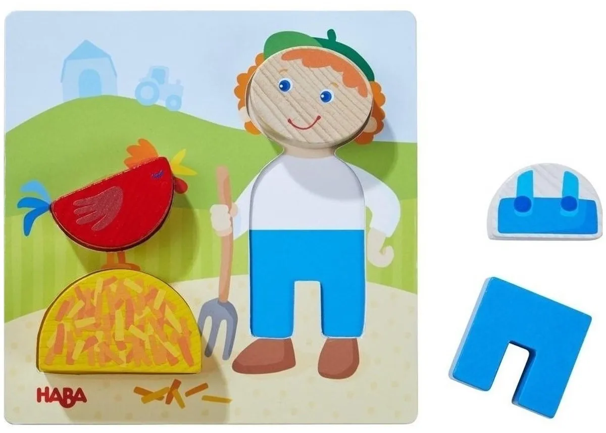 Haba Boerderij Junior Vormenpuzzel 17-delig - Multicolor