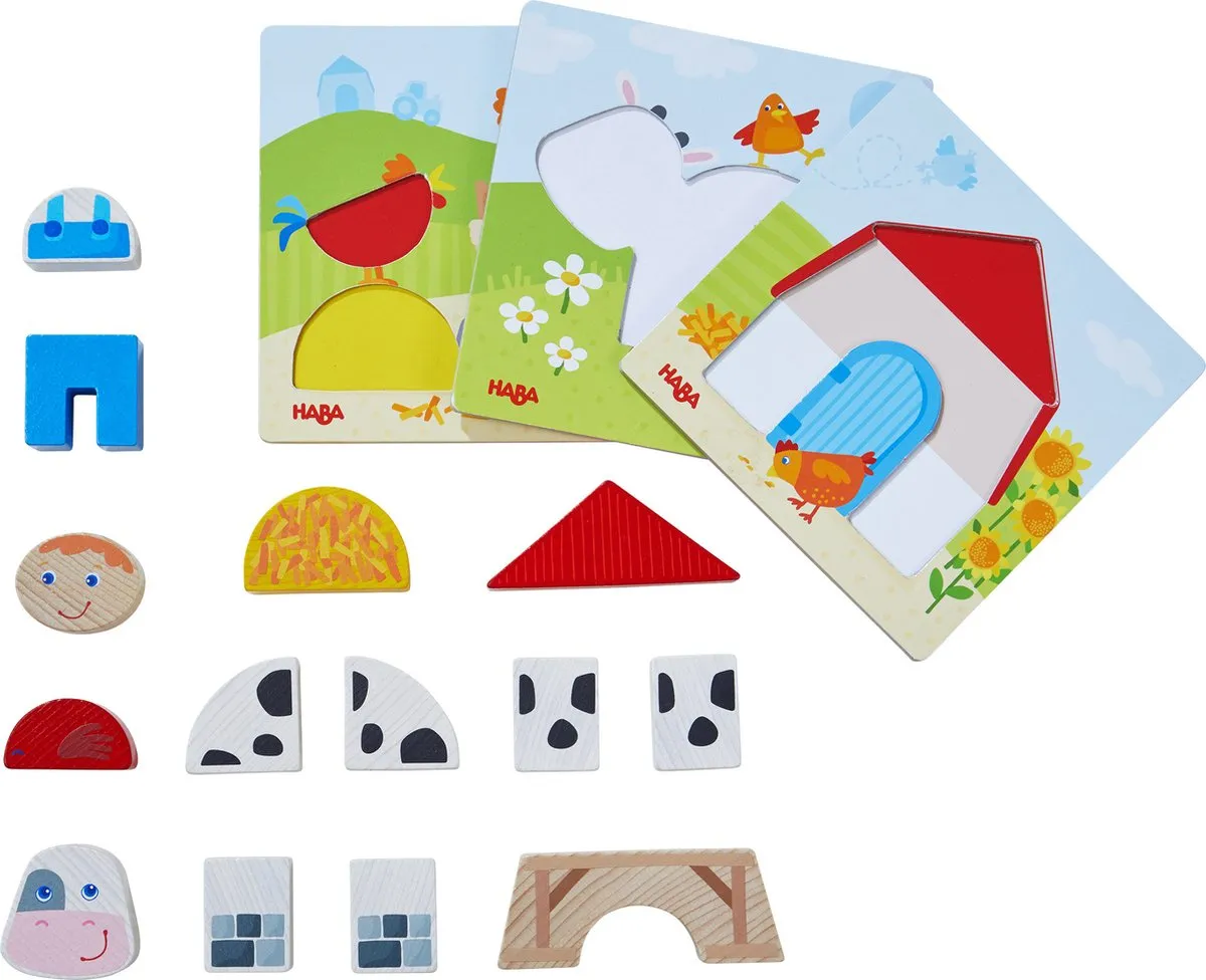 Haba Boerderij Junior Vormenpuzzel 17-delig