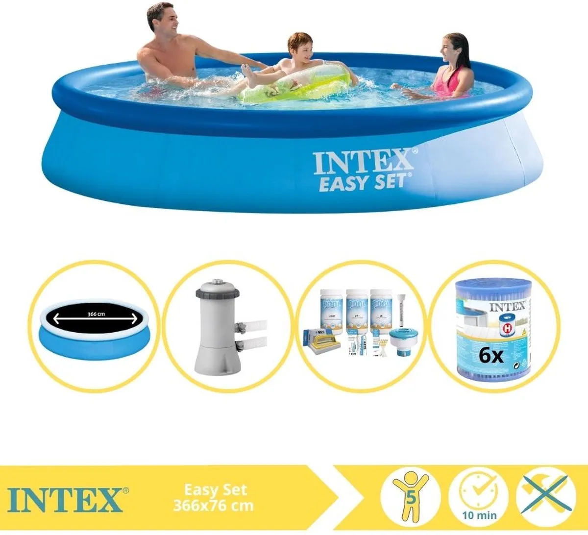 Intex Easy Set 28130NP Opblaaszwembad 366x76cm