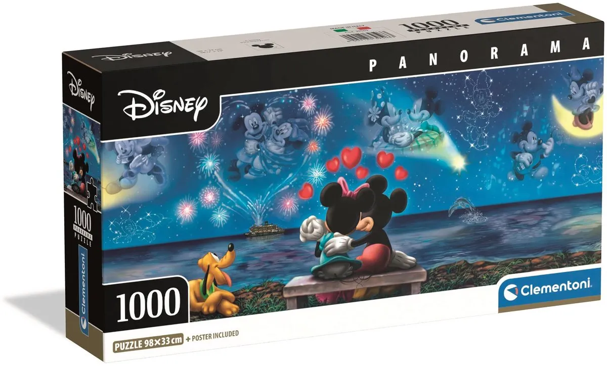 Clementoni Mickey & Minnie Panorama Puzzel 1000 Stuks
