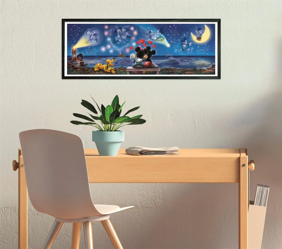 Clementoni Mickey & Minnie Panorama Puzzel 1000 Stuks - Multikleur