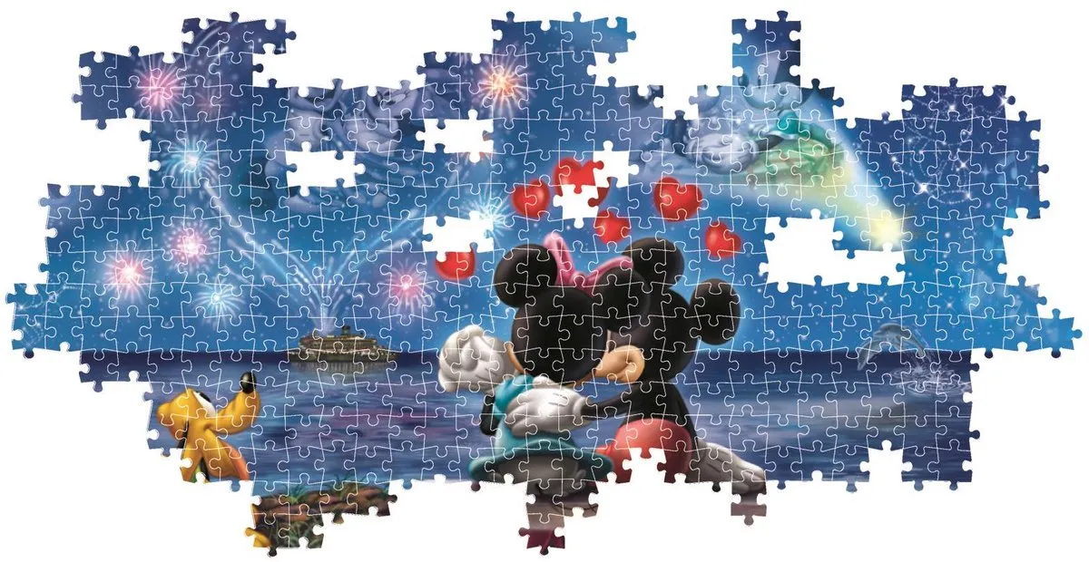 Clementoni Mickey & Minnie Panorama Puzzel 1000 Stuks - Multikleur - afbeelding 6 van 6