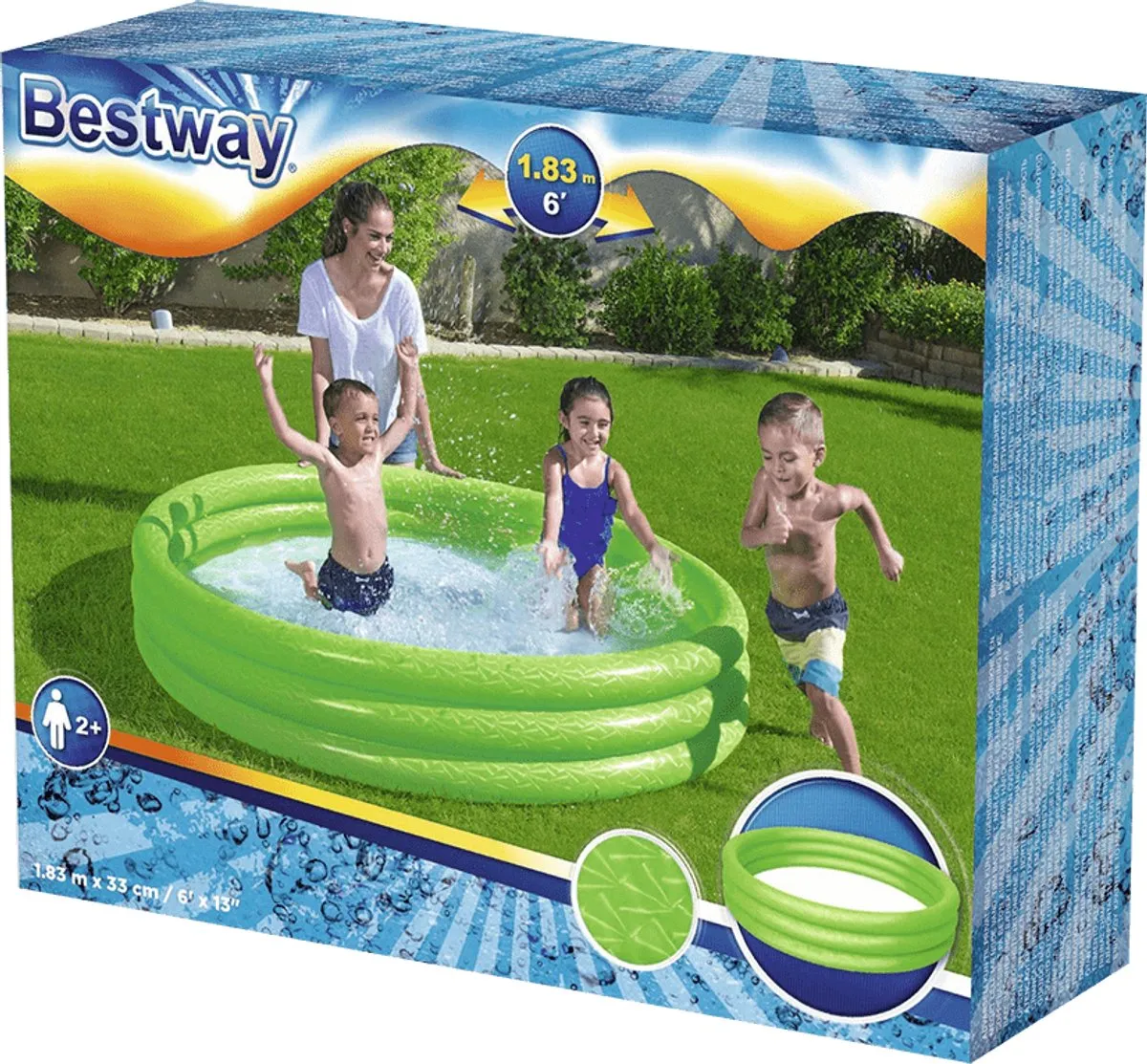 Bestway Baby Zwembad Play Pool 183x33cm - 480L - Groen - afbeelding 6 van 6