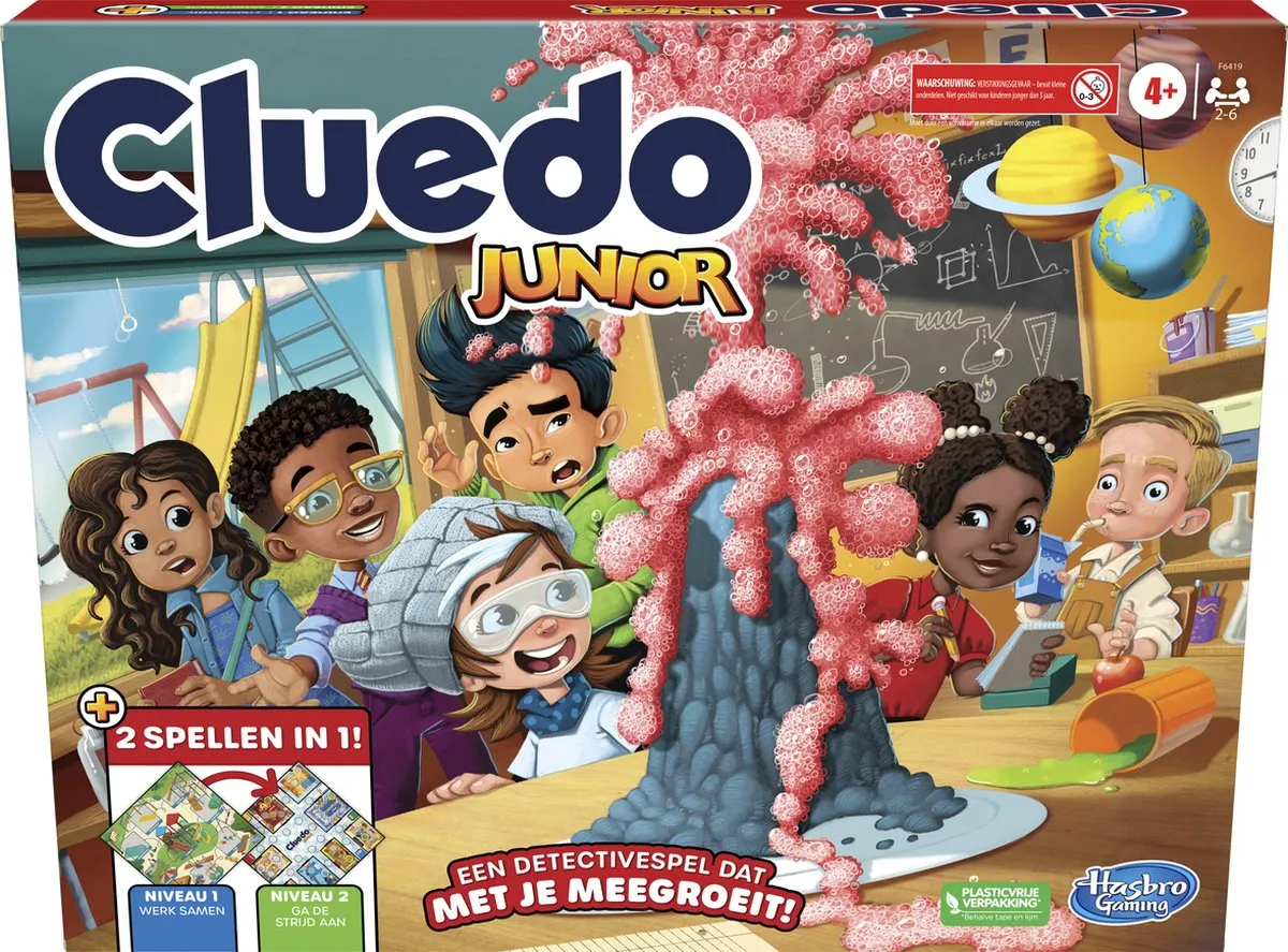 Hasbro Cluedo Junior F6419103 Bordspel - 2 Spelniveaus - 4+ jaar